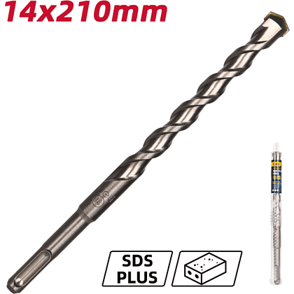 Бур по бетону Deli YS EDH-Y14210, 14 x 210 мм, SDS-PLUS - 2