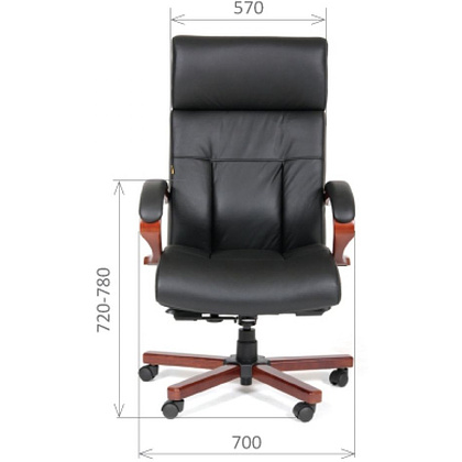 Кресло для руководителя "Chairman 421", кожа, металл, дерево, черный - 4