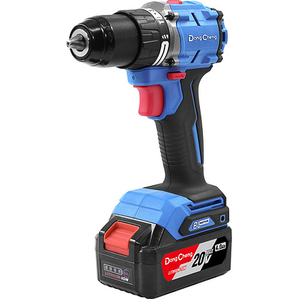 Аккумуляторная дрель-шуруповерт DongCheng DCJZ2060i (TYPE EM), 20 В, 60 Нм, 2 АКБ, 4 Ач, З/У 2 А