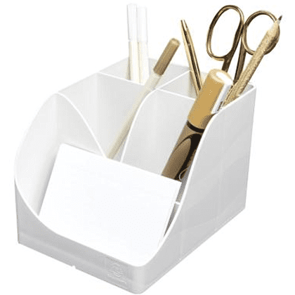 Подставка для ручек "Autentik", пластик, 5 делений, белый