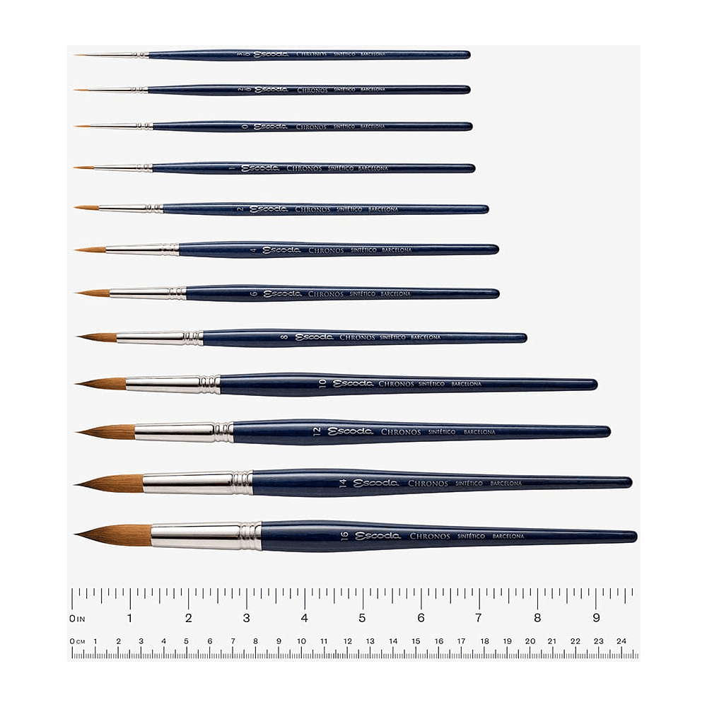 Кисть "Escoda Chronos", микс, круглая, на короткой ручке, № 3/0 - 3