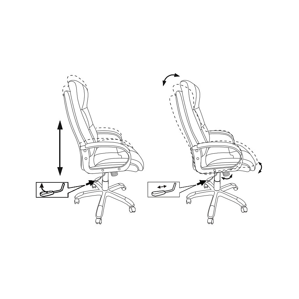 Кресло для руководителя "Бюрократ CH-824B", кожзам, пластик, черный - 6