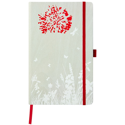 Блокнот "Foresta Dandelion", А5, 120 листов, линейка, белый, красный