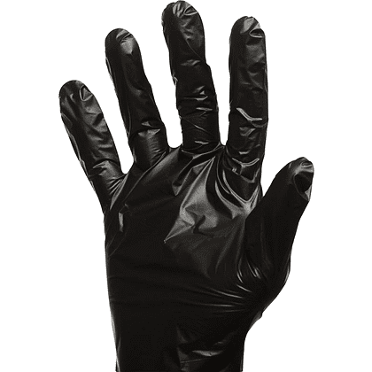 Перчатки ТПЭ одноразовые "Aviora", р-р M, 100 шт/упак, черный - 3