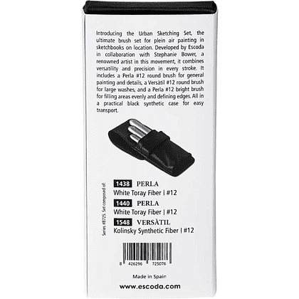 Набор кистей "Escoda. Urban sketching set", 3 шт, складные  - 3