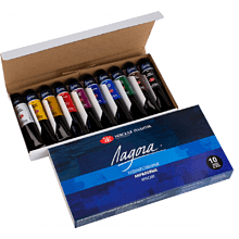 Краски акриловые "Ладога", 10 цветов