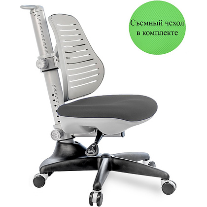 Кресло детское Comf-Pro С3 317 Chair, пластик, ткань, серый, пластик, корпус черный, серый, с чехлом салатовым - 2