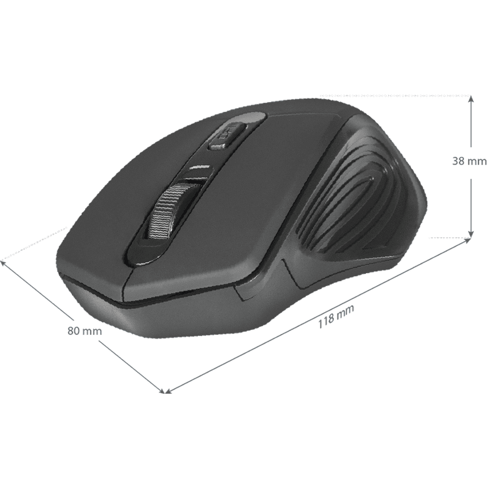 Мышь Defender "MB-345", беспроводная, 800-1600 dpi, черный - 5