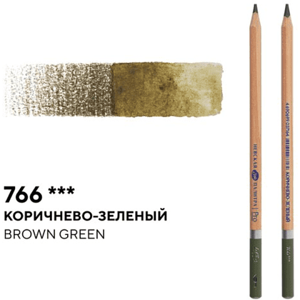 Карандаш акварельный "Белые ночи", 766, коричнево-зеленый - 2