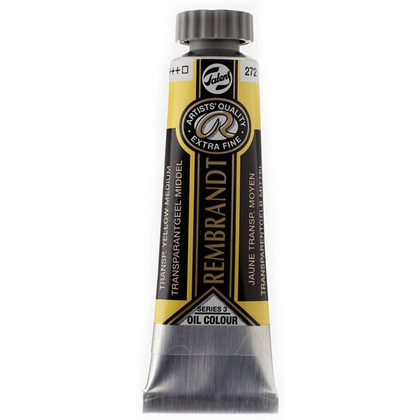 Краски масляные "Rembrandt", 272 желтый средний прозрачный, 15 мл, туба
