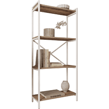 Стеллаж ALLERD RION, белый муар, 675х300х1500, австралийское дерево