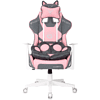 Кресло игровое Бюрократ Knight "Catzy", экокожа, пластик, серый, розовый - 2