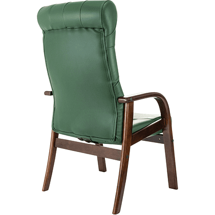 Кресло Бюрократ T-9928WALNUT-CF, натуральная  кожа, зеленый, каркас дерево  - 5