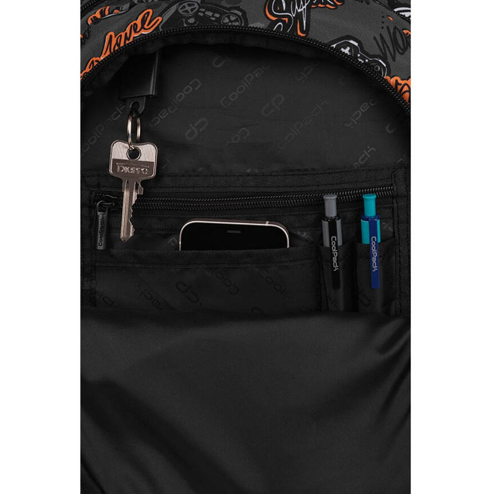 Рюкзак школьный Coolpack "Gamer", черный, оранжевый - 5