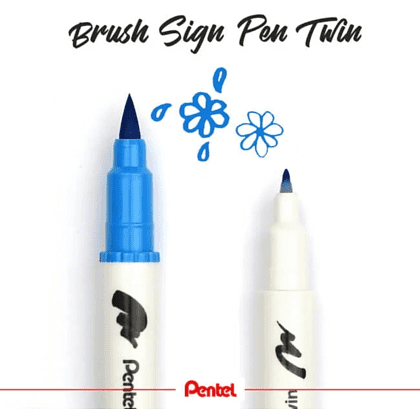 Маркер-кисть "Brush Sign pen twin", 12 шт - 5