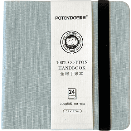 Cкетчбук для акварели "Potentate", горячий пресс, 12х12 см, 300 г/м2, 24 листа, серый