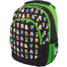 Рюкзак молодежный "Minecraft multi characters", черный, зеленый