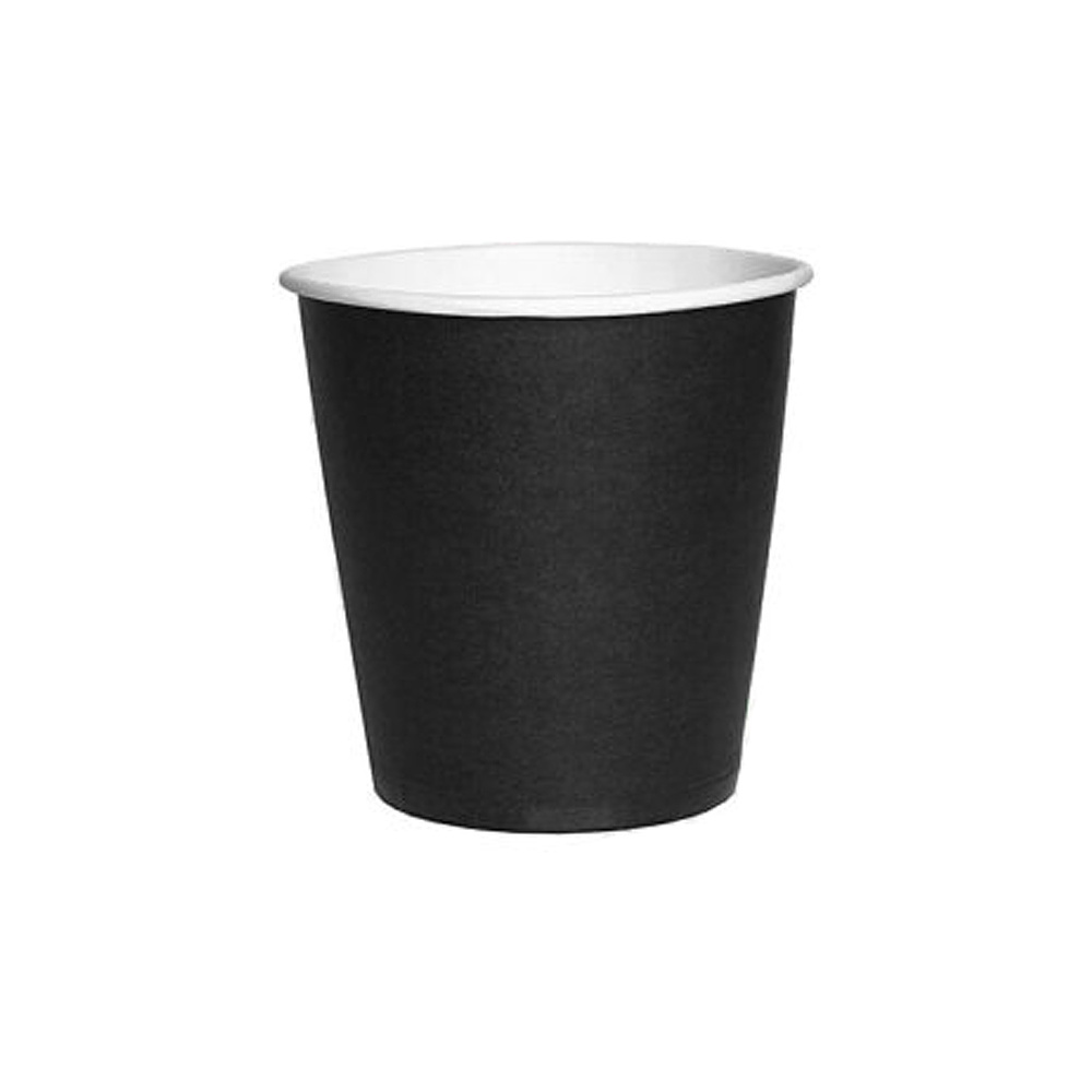 Стакан картонный, 100 мл, 1 слой, 50 шт/упак, черный