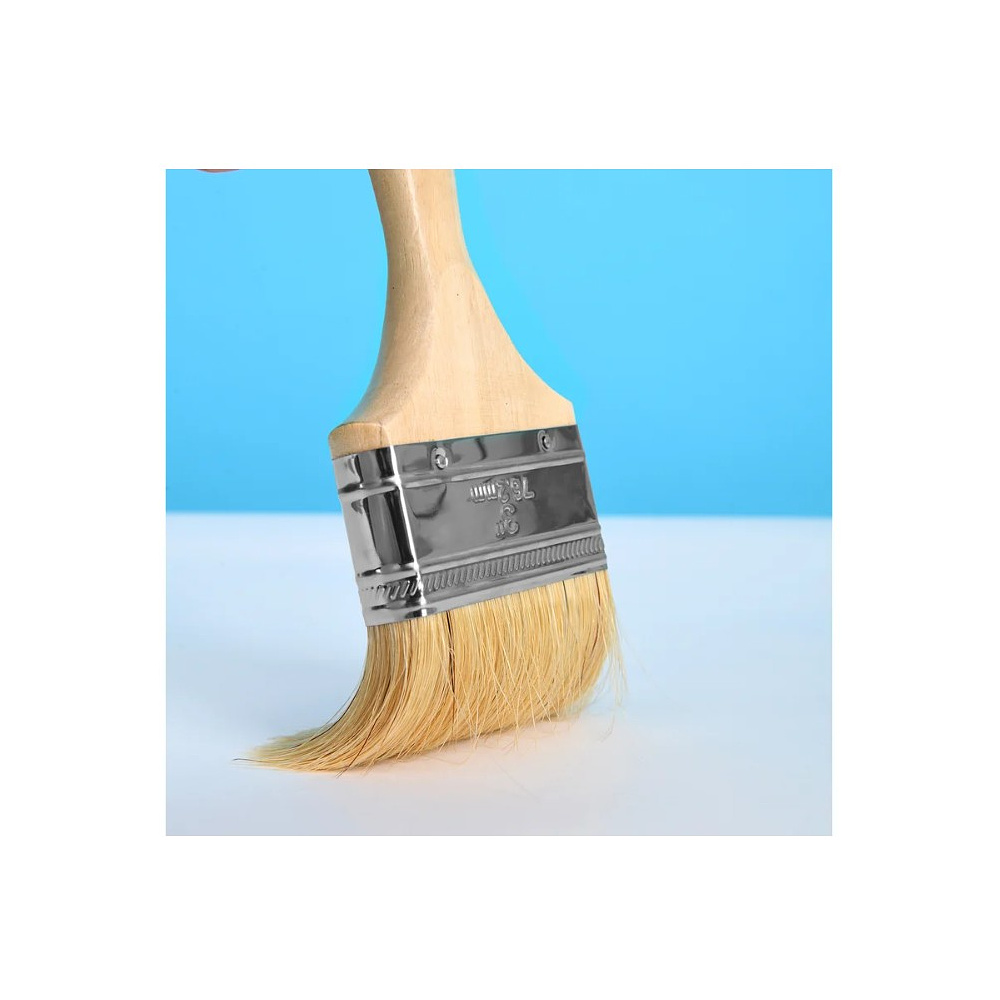 Кисть малярная плоская Deli YS EDL509123, 3"-75 мм, деревянная рукоятка, искусственная щетина - 3