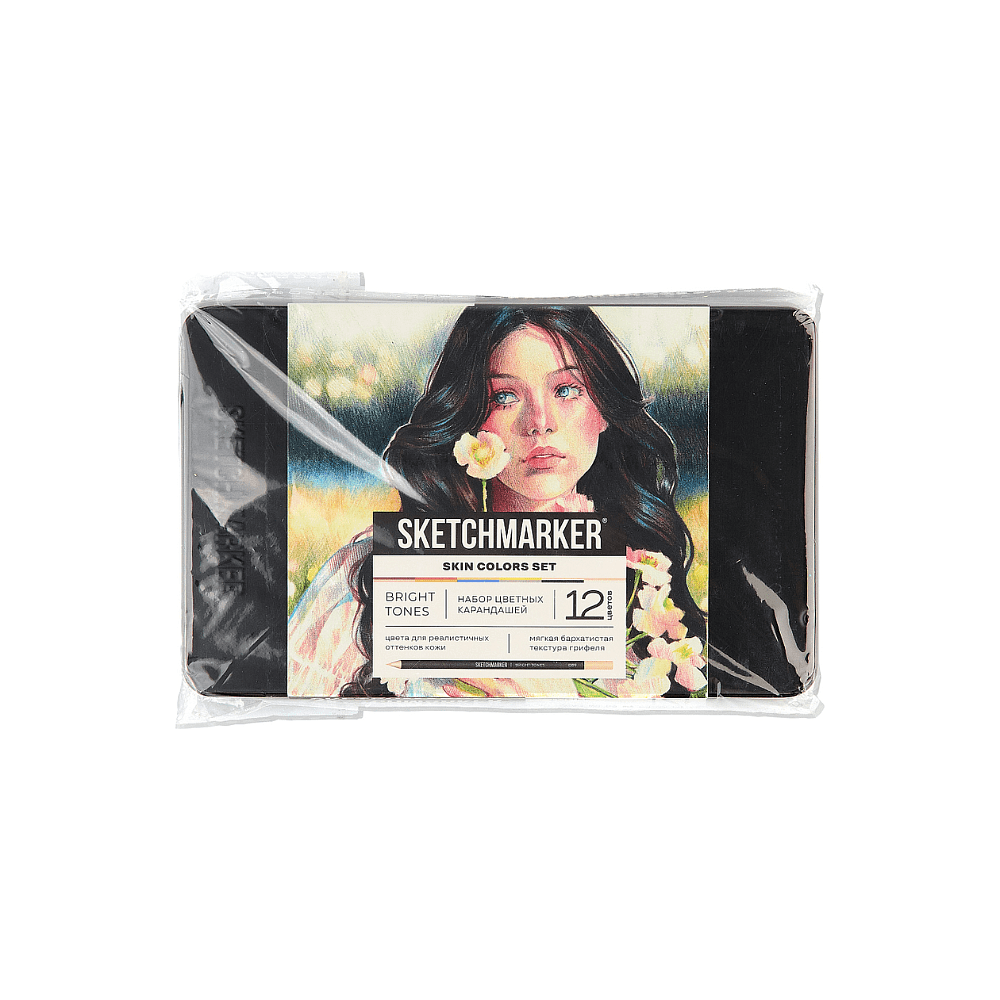 Карандаши цветные "Sketchmarker Оттенки кожи", набор 12 цветов, жестяной пенал - 2