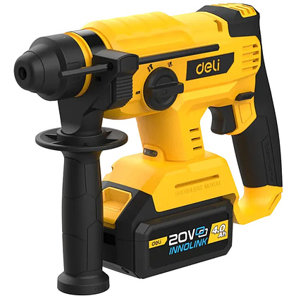 Перфоратор Deli YS EDC300, аккум., 2 Дж, 13-28 мм, 3 реж., 4 А·ч*2, з/у 2А, коробка, черный, желтый