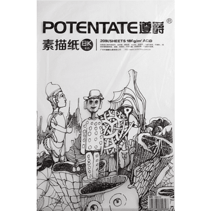 Бумага для рисования "Potentate", 180 г/м2, 27х39 см, натуральный белый