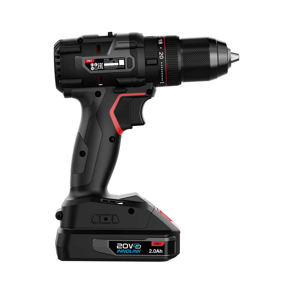 Аккумуляторная дрель-шуруповерт Deli RS DE-CZ20-1D2 20 В, 70 Нм, 2 АКБ, 2 Ач, сумка - 4