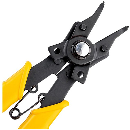 Съемники стопорных колец Deli YS EDL104506, 150 мм, 4-в-1, 4 насадки, желтый, черный - 2