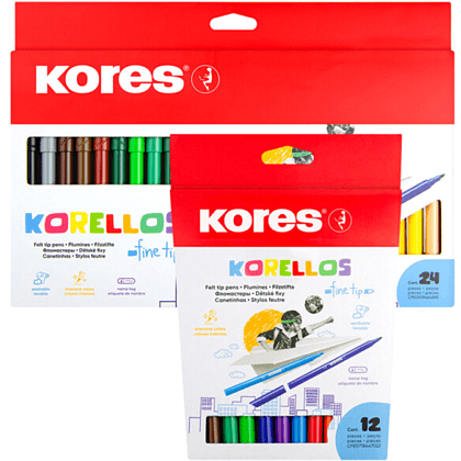 Набор фломастеров "Korellos Standart", 12 шт, ассорти