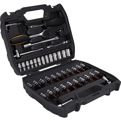 Набор головок торцевых Deli YS EDL1046 1/4", 4-14 мм, 46 шт, кейс, черный, серебристый - 3