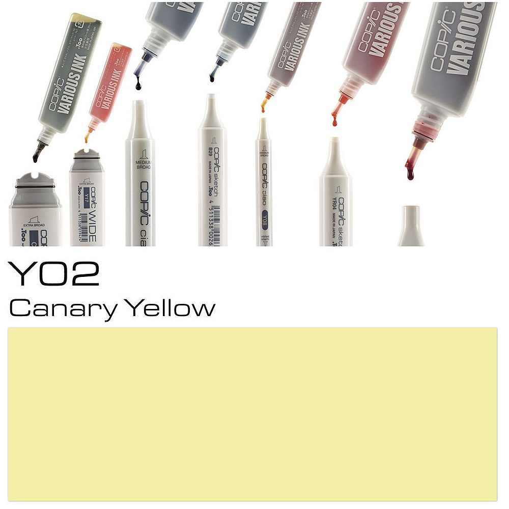 Чернила для заправки маркеров "Copic", Y-02 жёлтая канарейка - 2