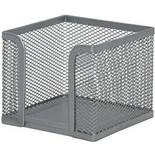 Бокс для бумаги для заметок, 95x80x95 мм, пустой, серебристый