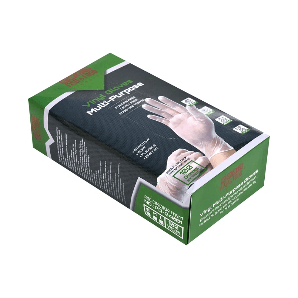 Перчатки виниловые одноразовые, р-р М, 100 шт/упак, прозрачный - 2