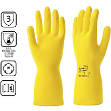 Перчатки латексные с х/б покрытием HQ Profiline р-р L желтый