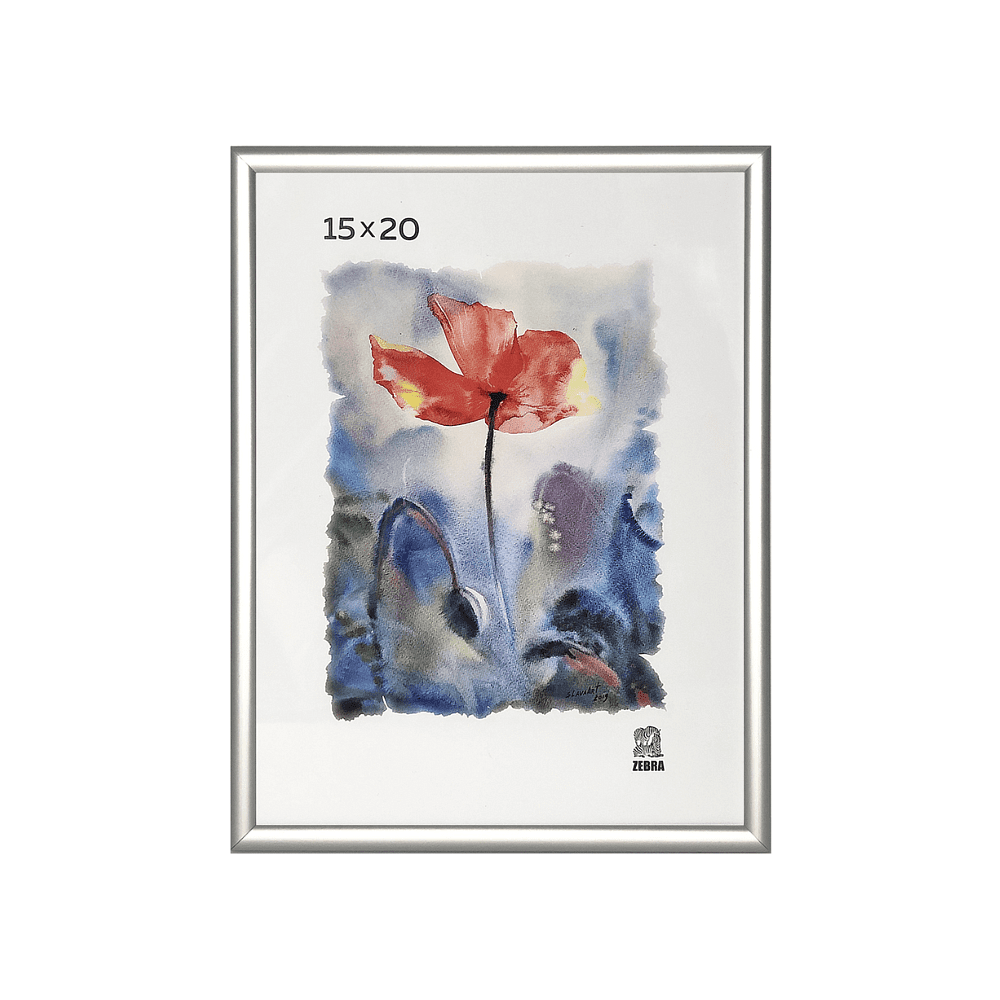 Фоторамка "Zebra", 15х20 см, 15 мм, со стеклом, серебристый