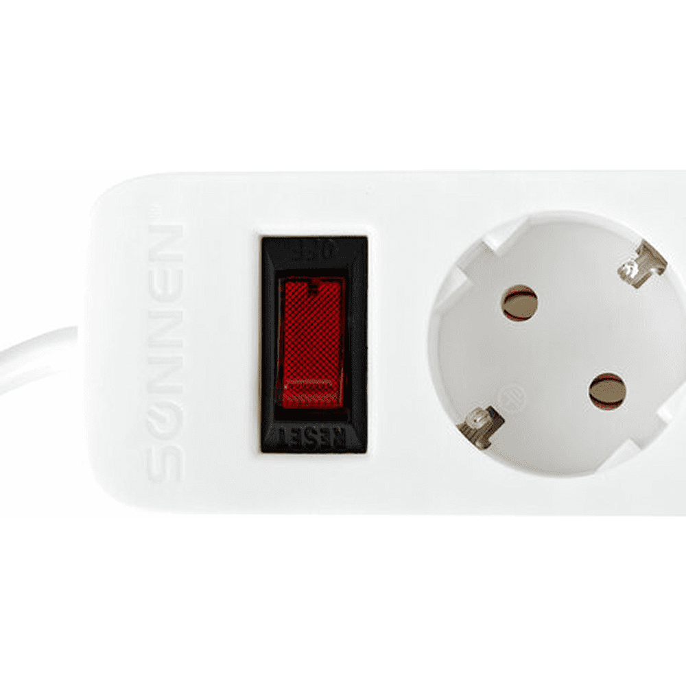 Сетевой фильтр Sonnen SPW-185, 1.8 м, 5 розеток, белый - 3