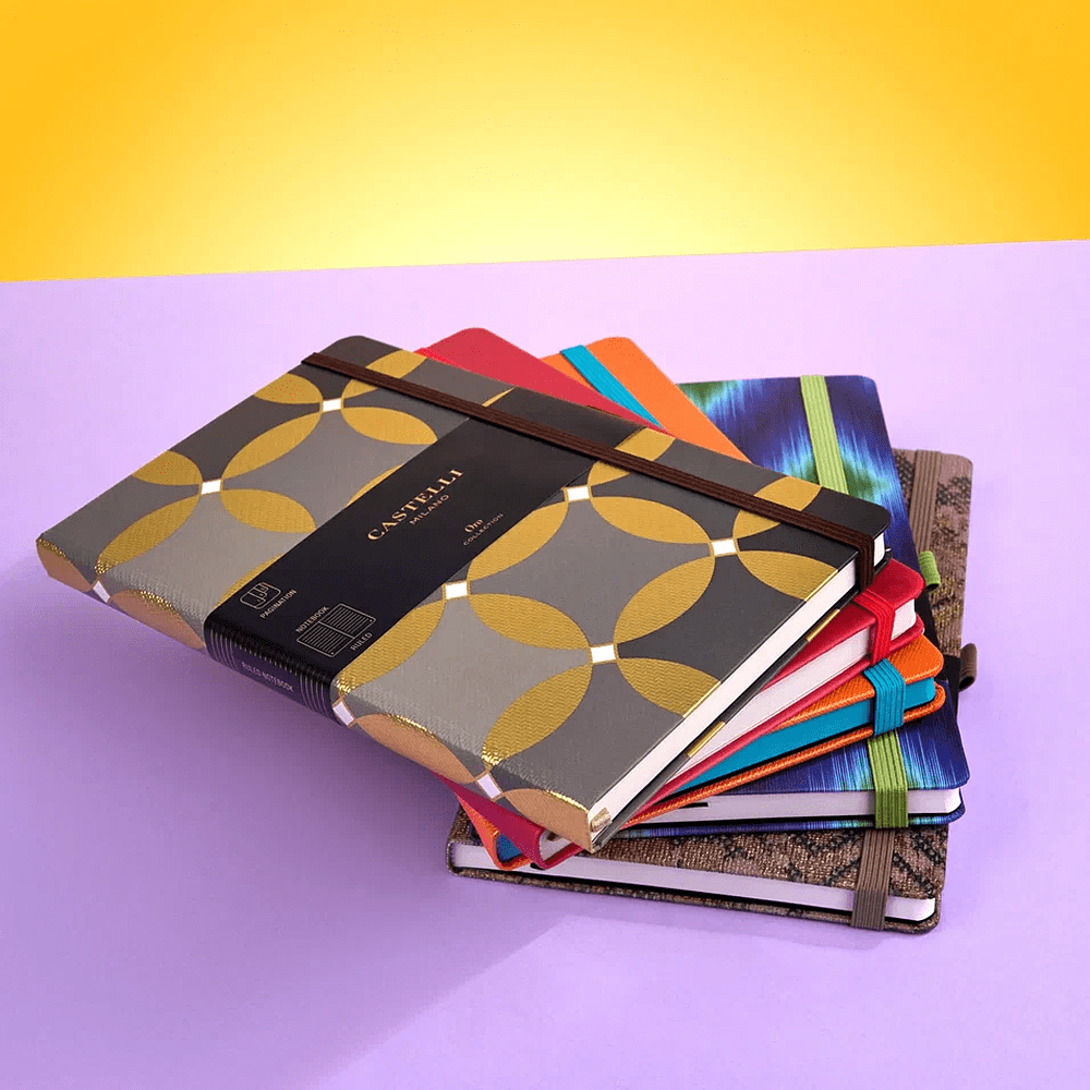 Блокнот Castelli Milano "Oro Circles", А5, 120 листов, линейка, серый, золотистый - 3