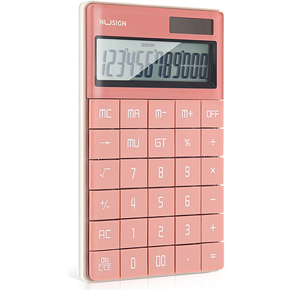 Калькулятор настольный Deli "NS041", 12-разрядный, светло-красный - 2