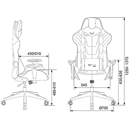Кресло игровое Zombie VIKING 4 AERO Edition, экокожа, ткань, пластик, черный - 20