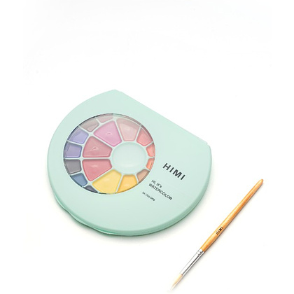 Краски акварельные "Himi", набор, 24 цвета, зелёный футляр - 2