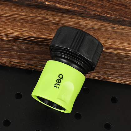 Соединитель-коннектор для шлангов Deli GS EDL8795, 3/4", быстросъемный, черный, зеленый - 5