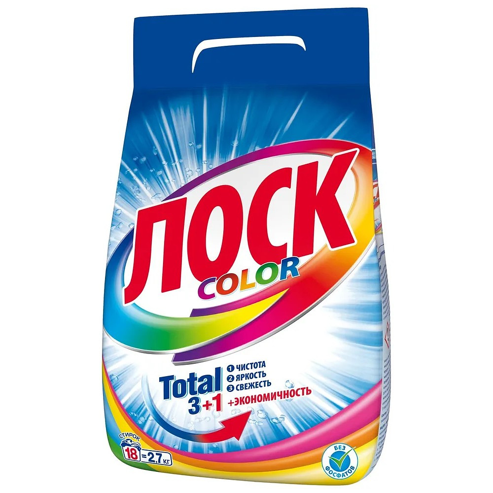 Порошок стиральный Лоск Колор, 2,7 кг, автомат