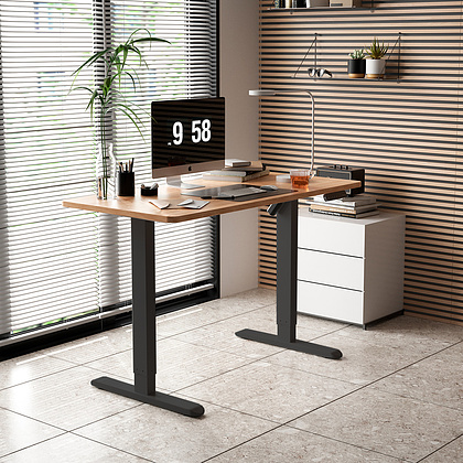 Стол с электроприводом WellDesk Basic 1200x675х18 черный/белый альпийский (9191456+9197776) - 8