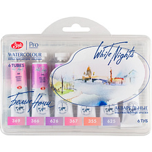 Краски акварельные "Белые ночи розовые цветы", набор 6 цветов