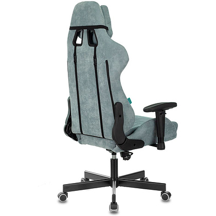 Кресло игровое Бюрократ VIKING "KNIGHT LT28 FABRIC", ткань, металл, серо-голубой  - 3