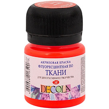 Краска акриловая по ткани неон "Декола", 331 красная, 20 мл., банка