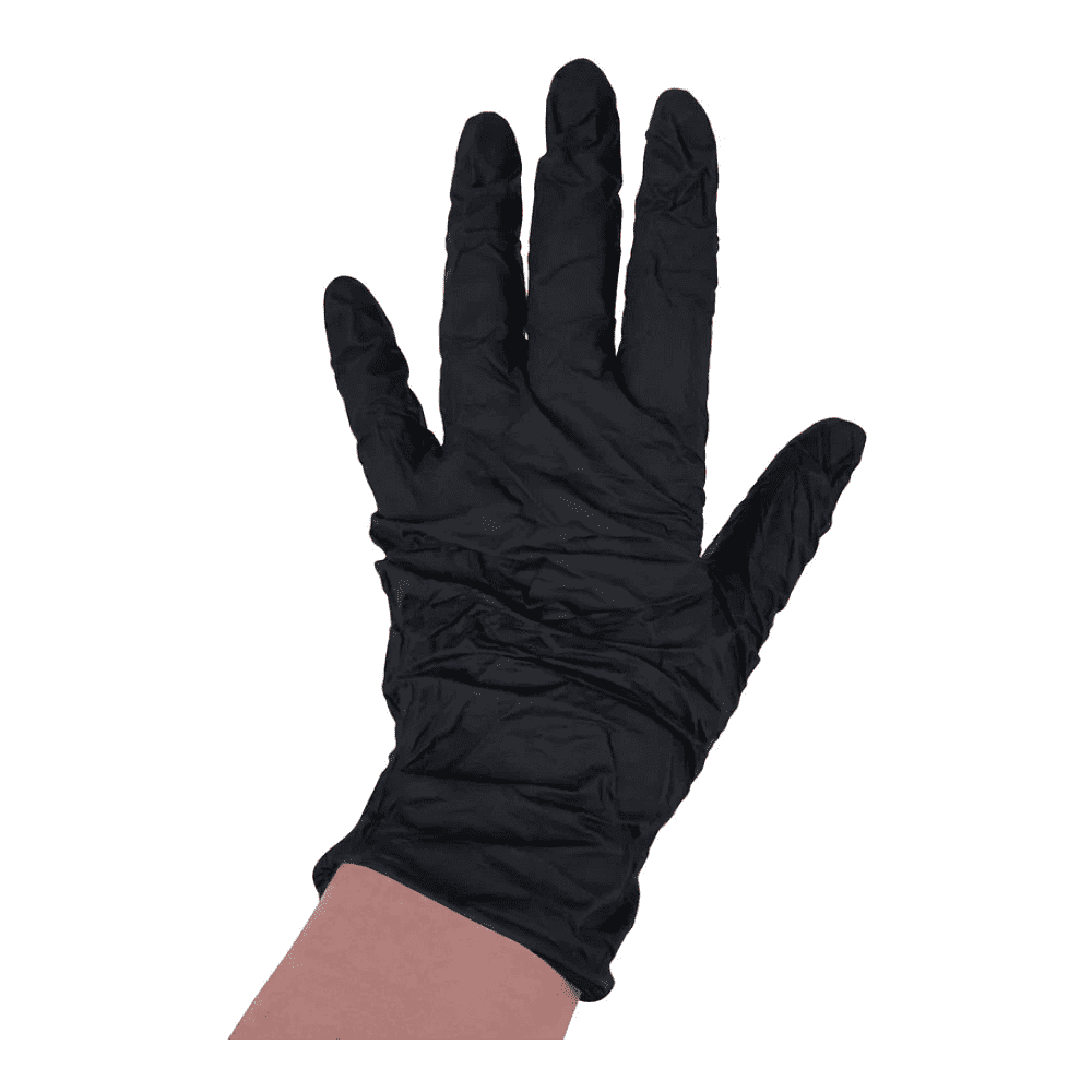 Перчатки нитриловые неопудренные одноразовые BVB, р-р XL, 100 шт./уп., черный - 3