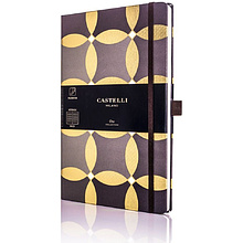 Блокнот Castelli Milano "Oro Circles", А5, 120 листов, линейка, серый, золотистый