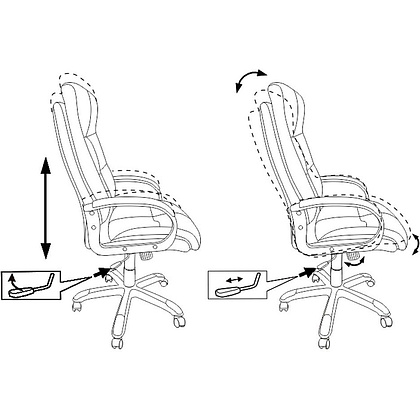 Кресло для руководителя Бюрократ CH-824 серо-голубой Light-28, ткань, пластик - 5
