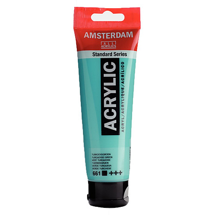Краски акриловые "Amsterdam", 661 бирюзовый зеленый, 120 мл, туба